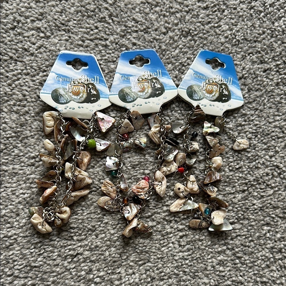 Natural Shell Bracelet Trio